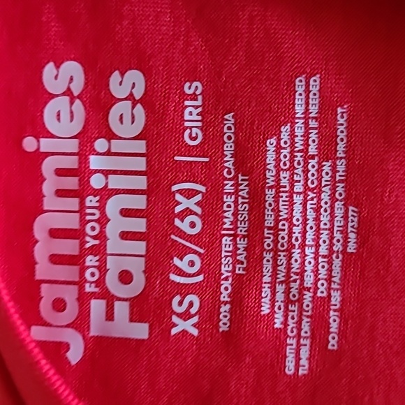 JAMMIES FOR FAMILIES GIRLS 2 PIECE SANTA "HO HO HO" SIZE XS 6/6X - Picture 6 of 12